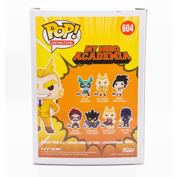 Funko Pop Vinyl MHA My Hero Academia All Might Teacher #604 (in Box GUC) - Picture 4 of 5